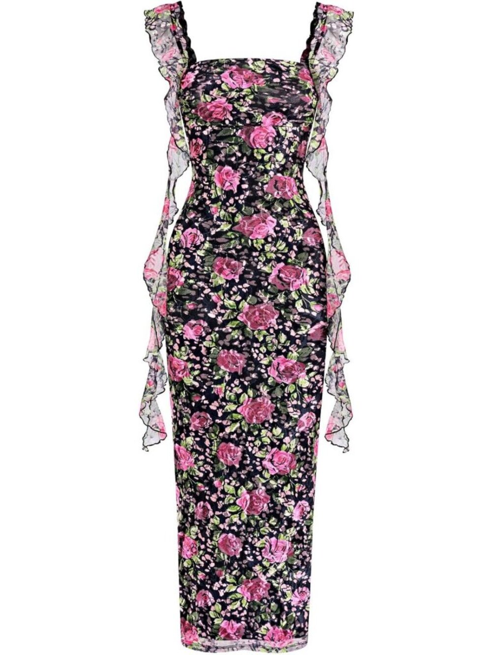 Lace Floral Maxi Dress for Women | Elegant Formal Evening Gown, Size Options
